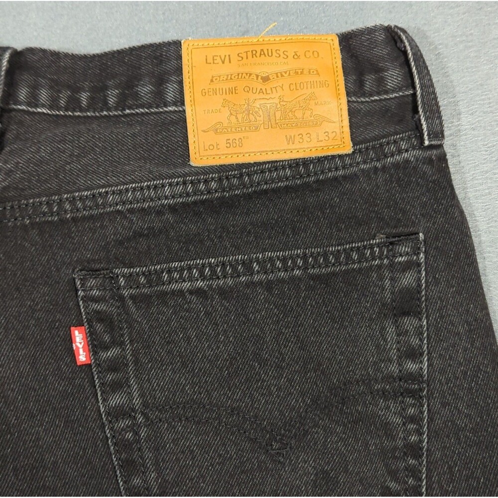 Levi's Jeans Men's 33x32 Fits 33x29 Black Premium 568 Stay Loose Denim